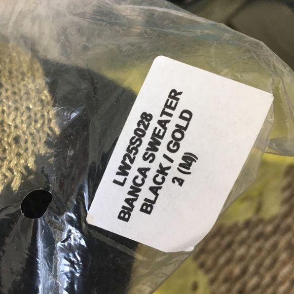 New Hye Park & Lune Designer Academia Bianca Sweater Black Gold Medium - Picture 4 of 8